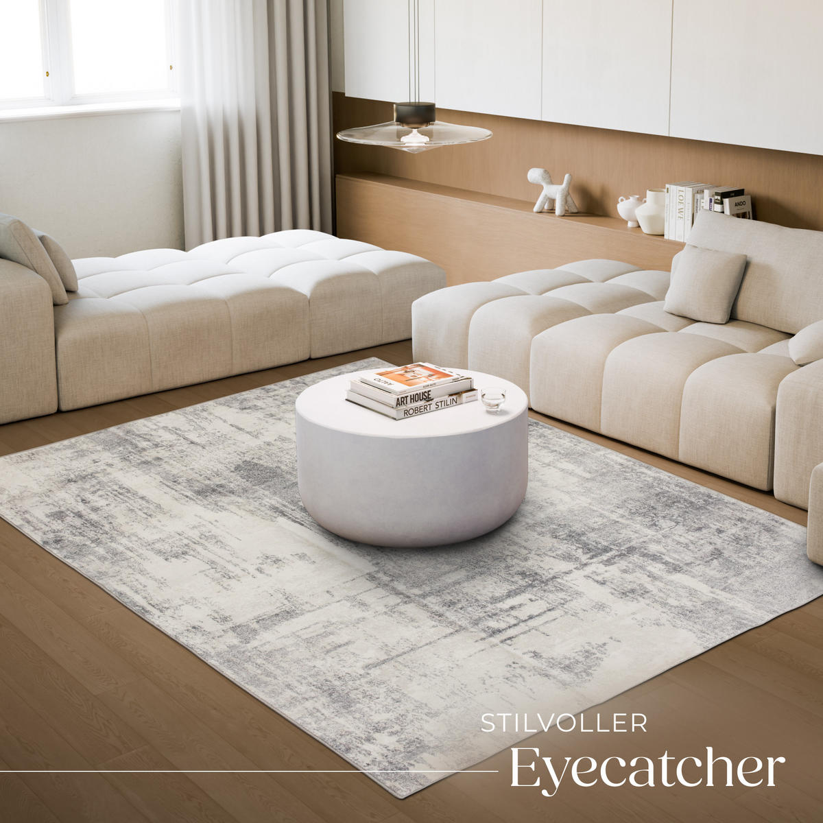 TEPPICH Vintage Design Nadira,rutschfeste Unterseite,beige/grau - Beige/Grau, Textil (200/274cm) - tectake