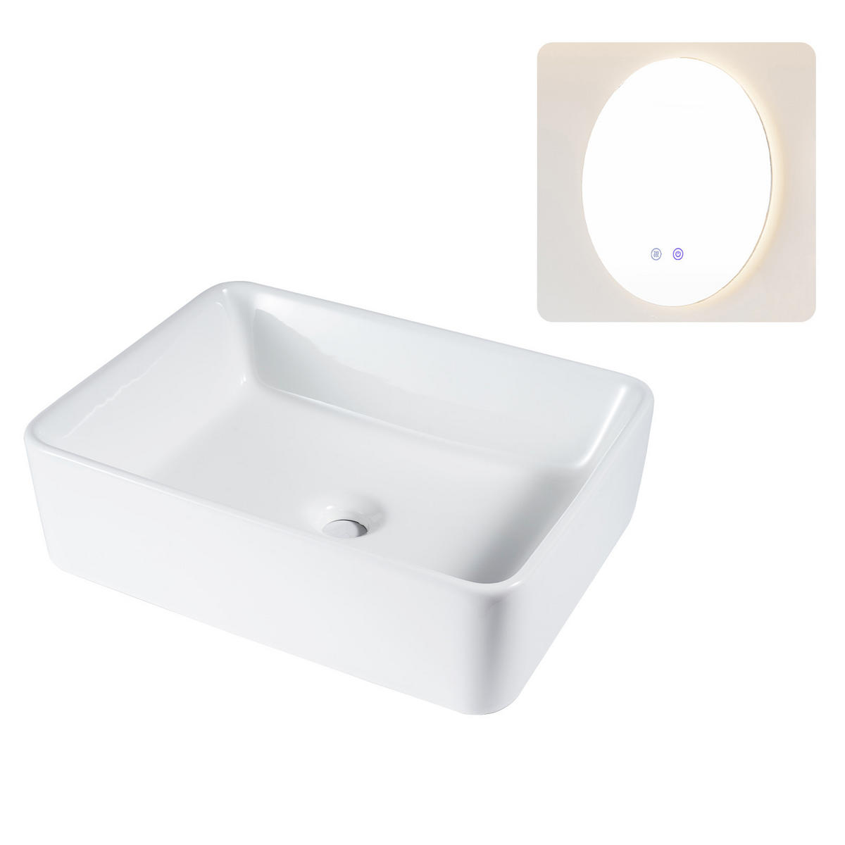 WASCHBECKEN Weiß 22/10/40 - Weiß, Keramik (22/10/40cm) - ZMH