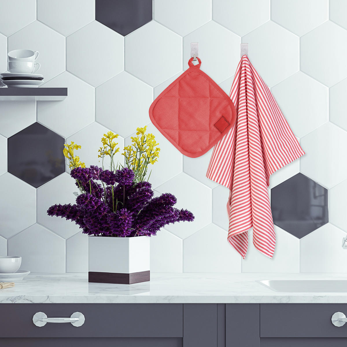 24XKLEBEHAKEN - Silberfarben, Metall (1.5/3.5/1.5cm) - Relaxdays