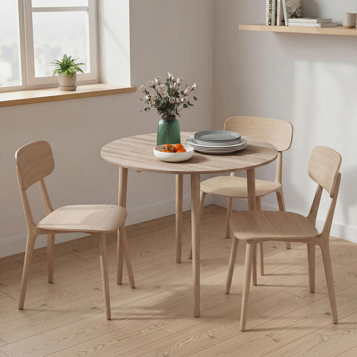 ESSTISCH Naturholz 1 Stück - Beige, Kunststoff (89/89/73.5cm) - GiPP