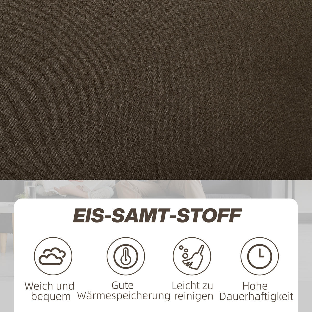SOFA 2 Sitzer, 136 x 75 x 84 cm, Braun - Braun, Textil (136/84/75cm) - HOMCOM