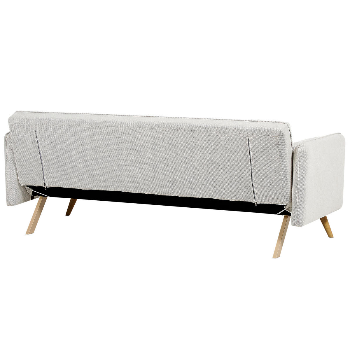 3-SITZER-SCHLAFSOFA hellgrau/hellbraun Asaa - Hellbraun/Grau, Textil (205/76/88cm) - Beliani