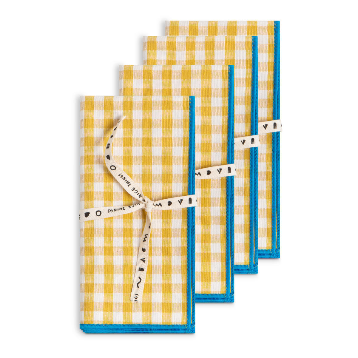 TISCHET 8-teilig, Baumwolle und PES (Polyester), gelb und blau SET FESTON - Gelb, Textil (40/130cm) - RNT By Really Nice Things