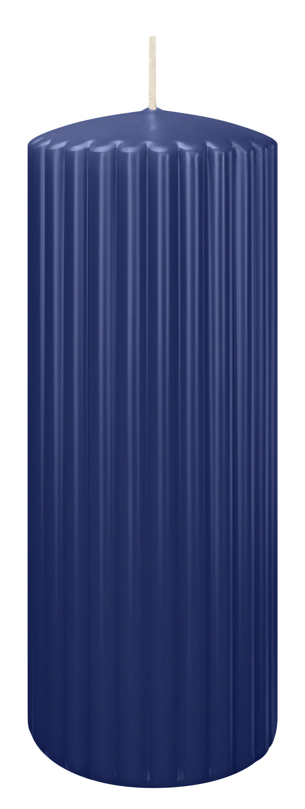 RILLEN KERZEN Dunkelblau 200 x Ø 80 mm, 4 Stück - Dunkelblau, Paraffin (8/20/20cm) - Wiedemann Kerzen