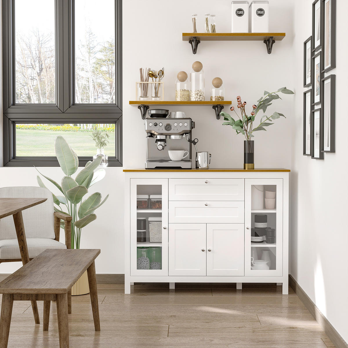 SIDEBOARD Weiß 120/40/90 cm - Weiß, Holz (120/90/40cm) - PANGIVO