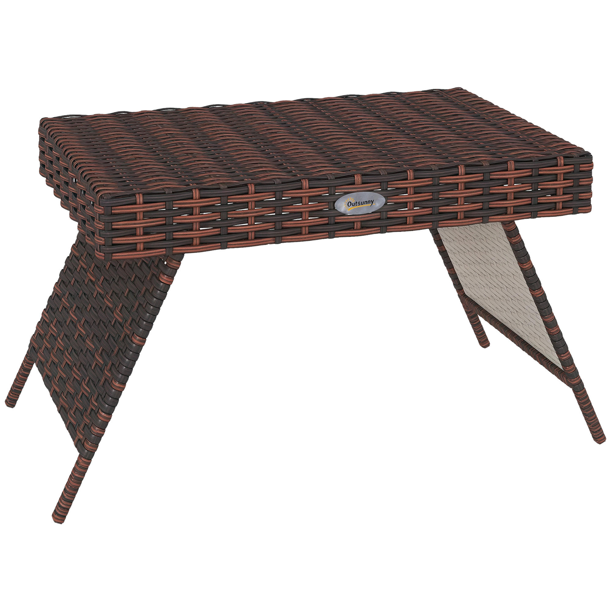BEISTELLTISCH DE-06788 klappbar mit Rattan Braun - Braun, Kunststoff/Metall (60/41/41cm) - ComfortXL