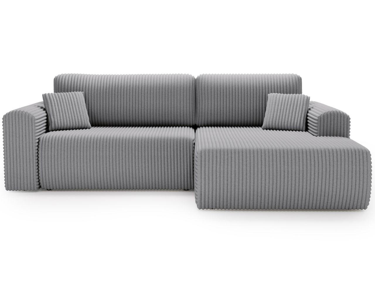 ECKSOFA Belvio Hellgrau Rechts - Hellgrau/Schwarz, Holz/Textil (257/177cm) - Graingold