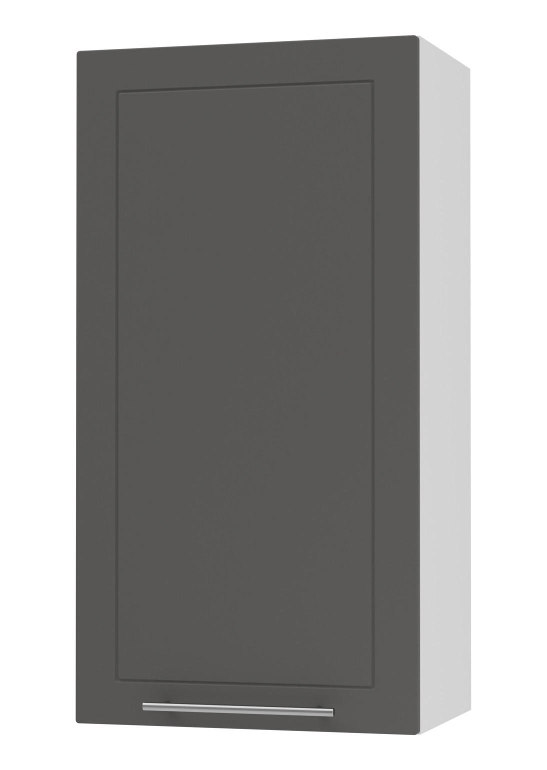 Feldmann-Wohnen Küchenhängeschrank Graphit, Weiß 60x96x32.5 cm