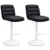 BARHOCKER 2er Set Stoff schwarz - Schwarz/Weiß, Textil/Metall (42/94/56cm) - CLP