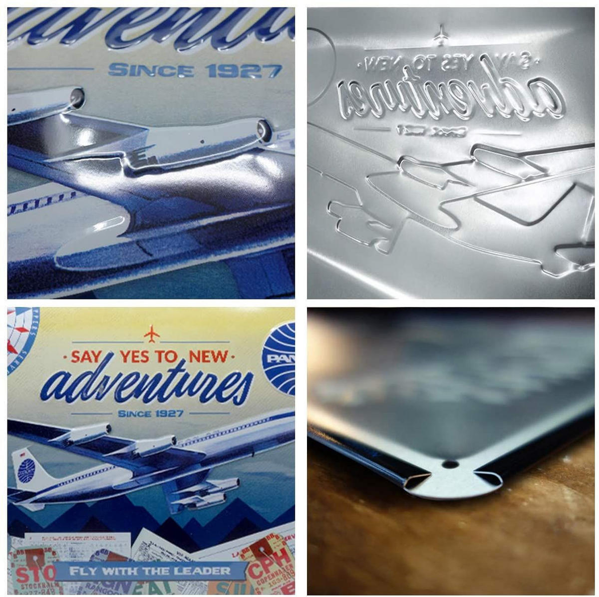 BLECHSCHILD 30/40 cm Pan Am New Adventures - Multicolor, Metall (40/30cm) - Nostalgic-Art
