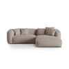 ECKSOFA modular rechts Martina aus strukturiertem Stoff dunkelbeige 2 Sitzplätze - Mokka, Textil (176/283cm) - Micadoni