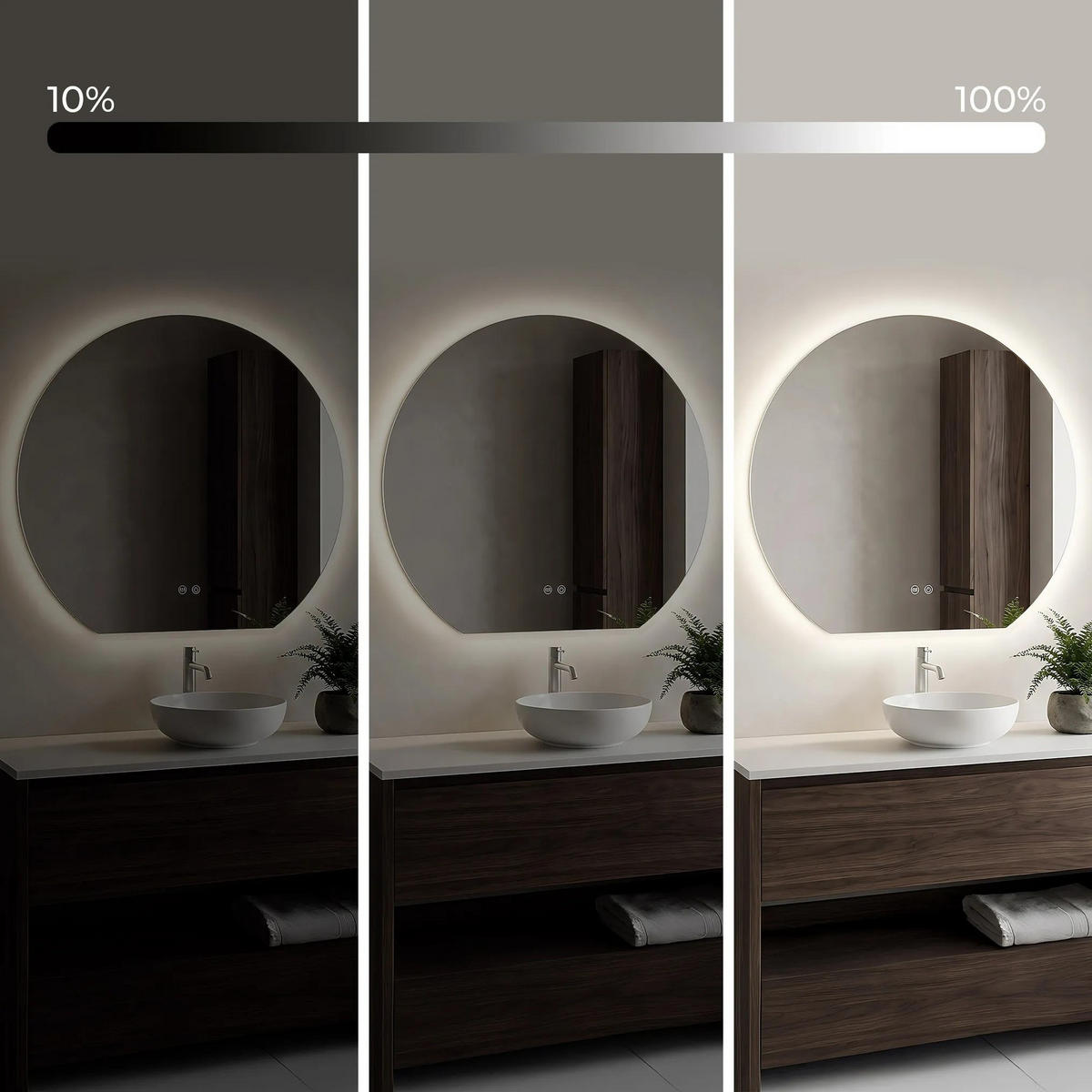 SPIEGEL Rea Led 70cm Fabio - Transparent, Glas (70/60/2.5cm) - REA