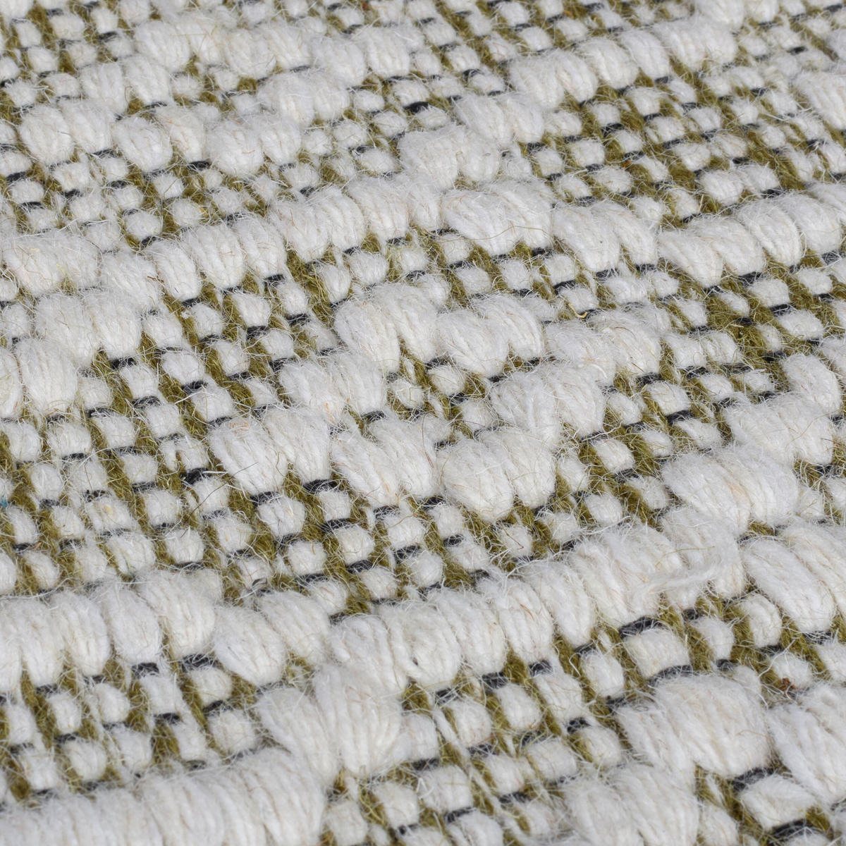 TEPPICH Wolle Kurzflor Diamant Muster, Wohnzimmer Hellgrün Rechteckig 120x170 - Grün, Textil (170/120cm) - KADIMA DESIGN