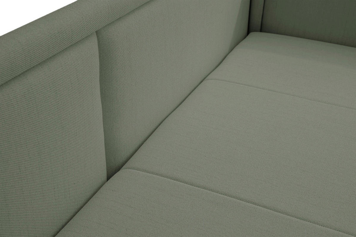 JUGENDBETT Caprili Salbeigrün mit Bettkasten - Schwarz/Hellgrün, Kunststoff/Textil (163/189cm) - Selsey