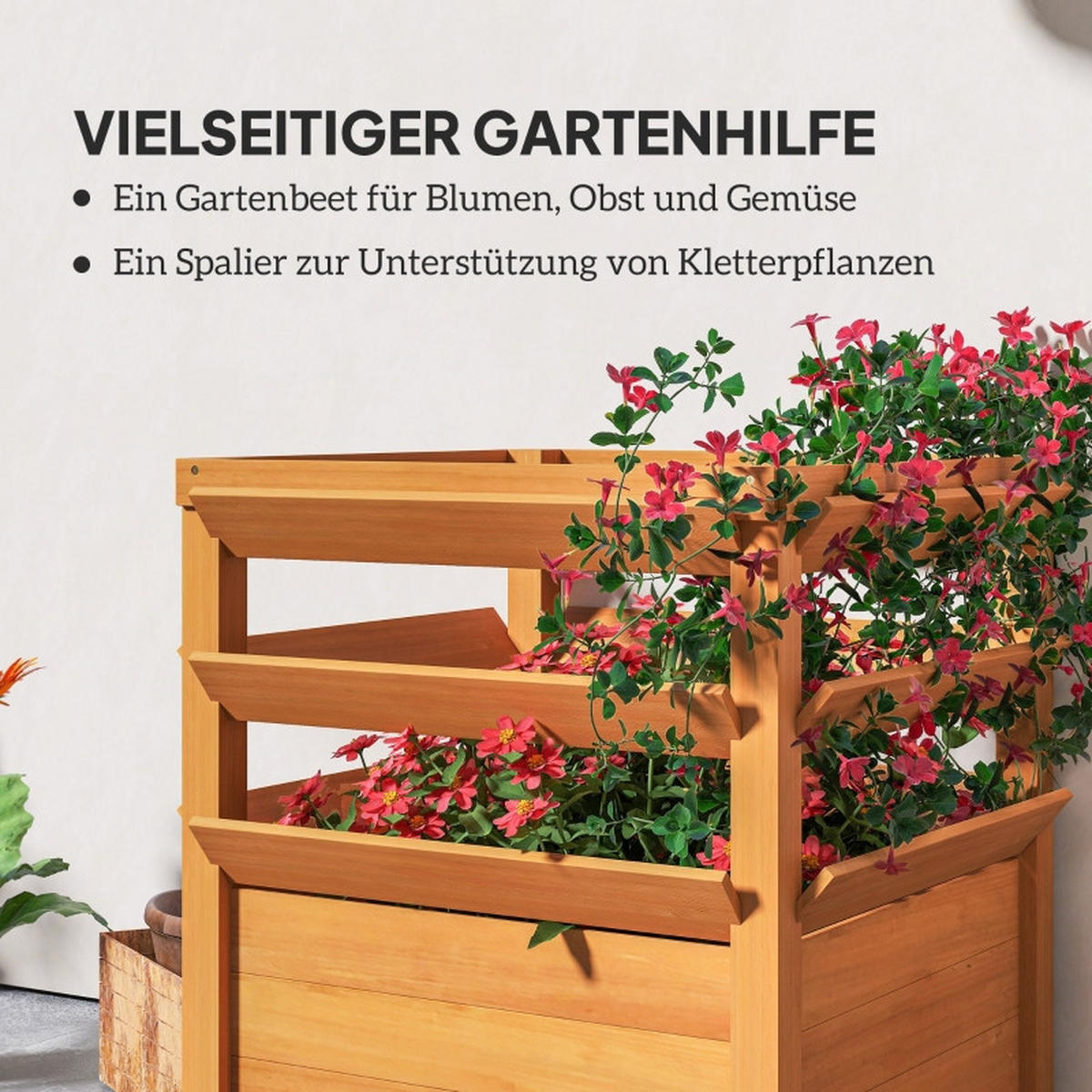 HOCHBEET 53/53/73 cm Dunkelbraun - Dunkelbraun, Holz/Metall (65/73/65cm) - Oxeza