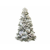 WEIHNACHTSBAUM geschmückt künstlich mit 70 Stk Kugeln WINTER JOY 150 cm mit Metallständer - Silberfarben/Weiß, Kunststoff (150cm) - LAALU
