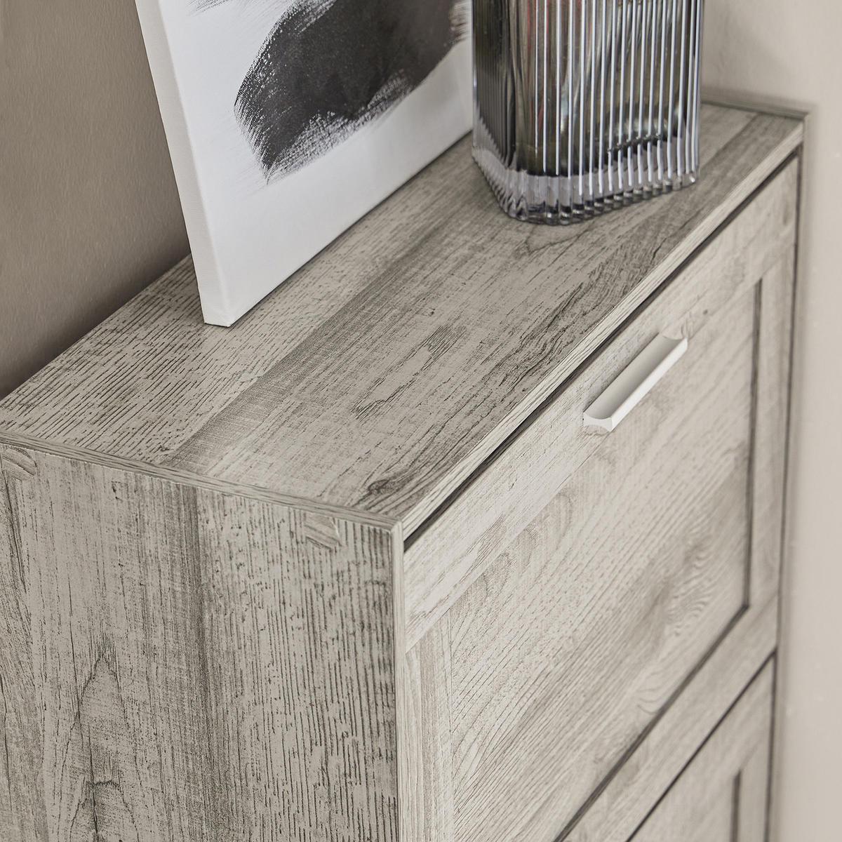SCHUHSCHRANK Grau - Grau, Holzwerkstoff (60/79/23cm) - SoBuy