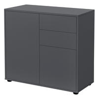 KOMMODE Paarl 2-türig - Dunkelgrau, Holzwerkstoff (79/74/36cm) - [en.casa]