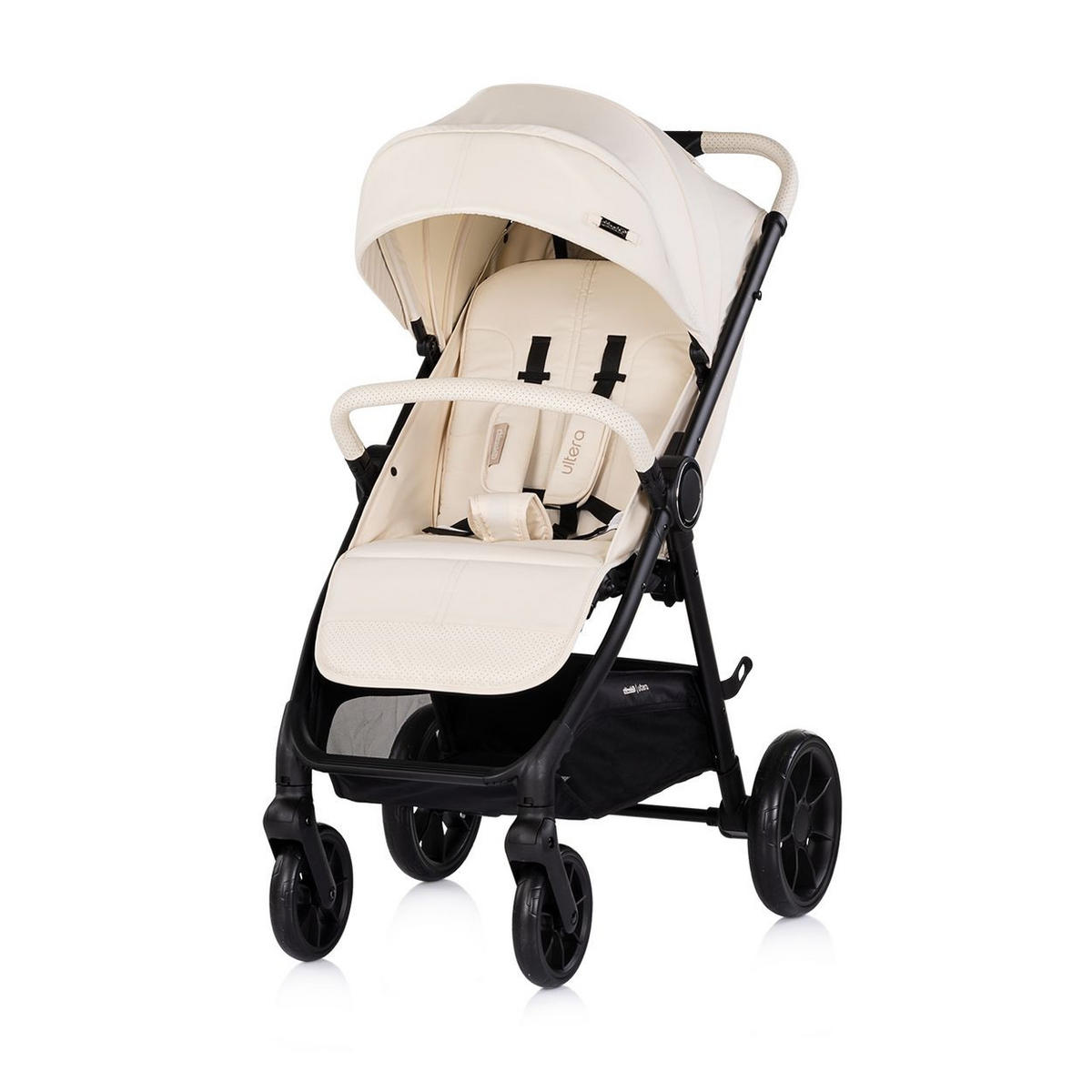 KINDERWAGEN Ultera creme klappbar Korb Federung Hinterradbremse Gurt - Beige, Metall (75/56/102cm) - Chipolino