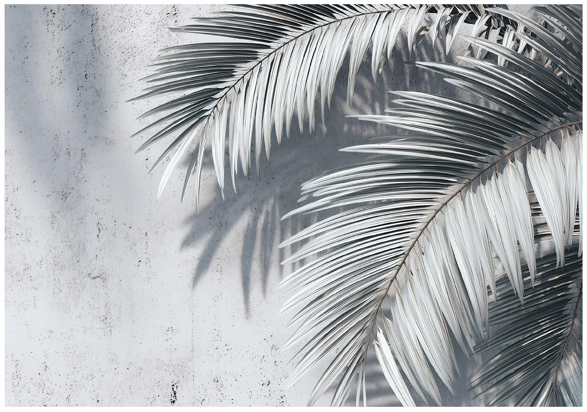 FOTOTAPETE Blätter Beton Grau 350x250 cm - Multicolor, Papier (350/250cm) - Wallarena