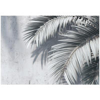 FOTOTAPETE Blätter Beton Grau 350x250 cm - Multicolor, Papier (350/250cm) - Wallarena