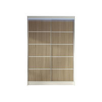 SCHWEBETÜRENSCHRANK Lino IV mit RGB LED Beleuchtung - Weiß/Sonoma Eiche, Holzwerkstoff/Metall (120/200/58cm) - MIRJAN24
