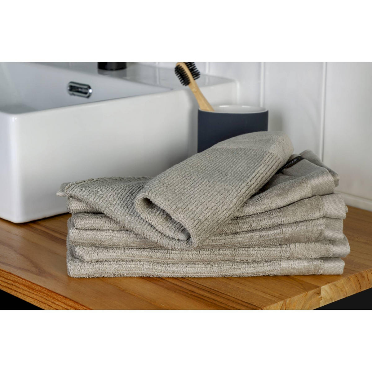 GÄSTEHANDTUCH SENSE-6 - Sandfarben, Textil (30/50cm) - Schöner Wohnen