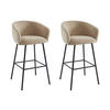 BARHOCKER 2er-Set - Stoff & schwarzes Metall - Beige - LAZONI - Beige, Textil (54/101/52cm) - Pascal Morabito