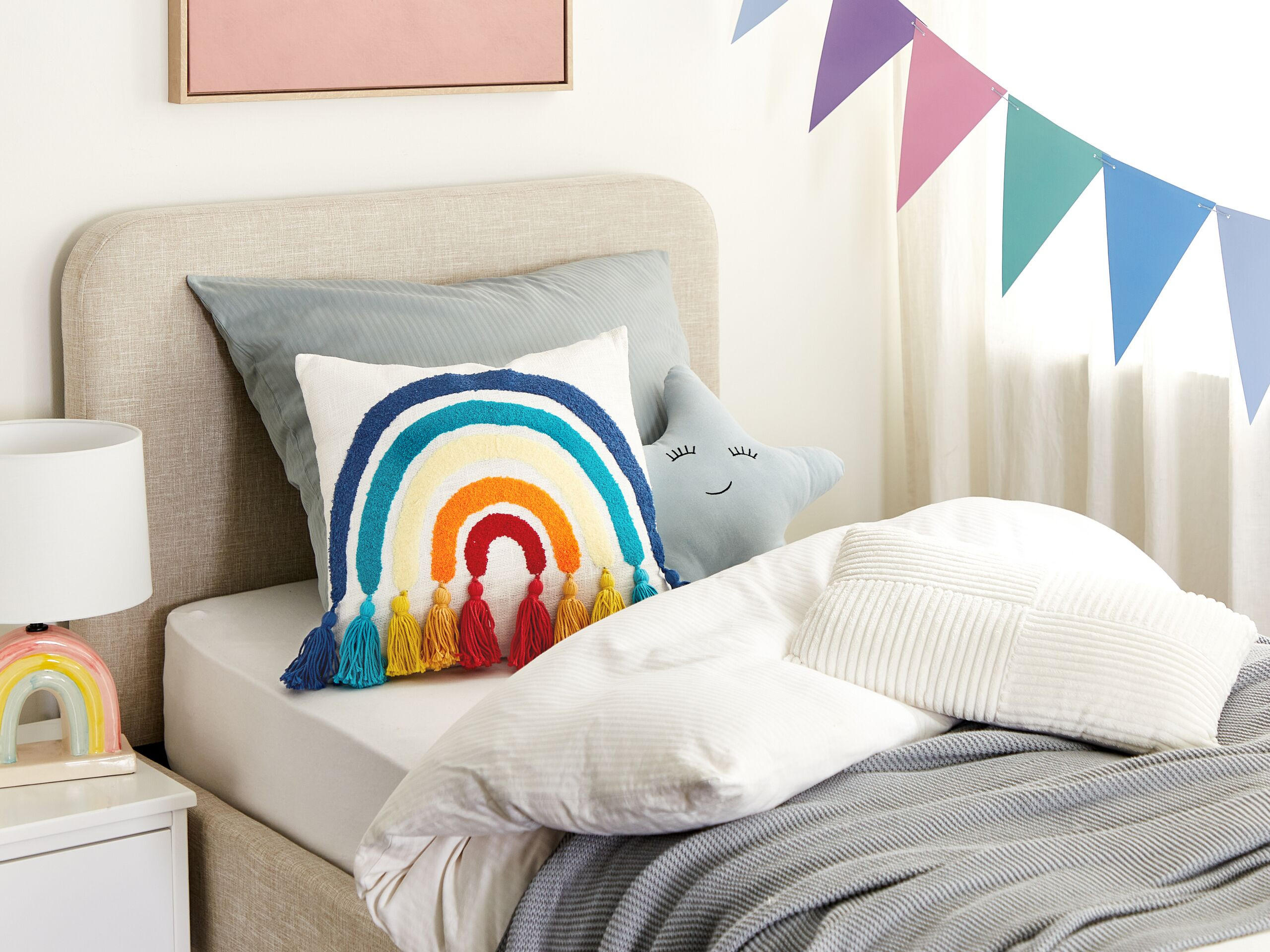 DEKOKISSEN Bunt 45/45 cm Dorstenia - Multicolor, Textil (45/45/7cm) - Beliani