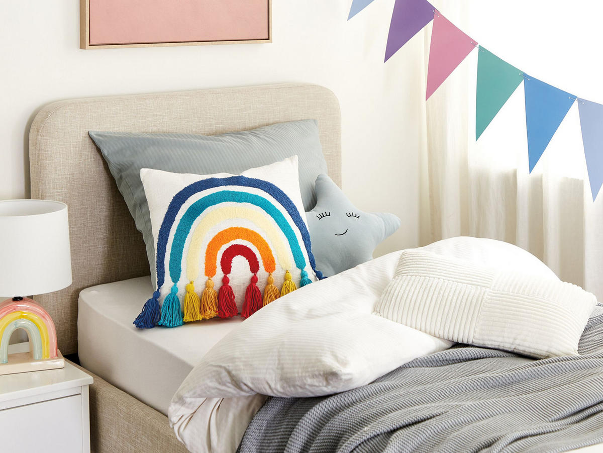 DEKOKISSEN Bunt 45/45 cm Dorstenia - Multicolor, Textil (45/45/7cm) - Beliani