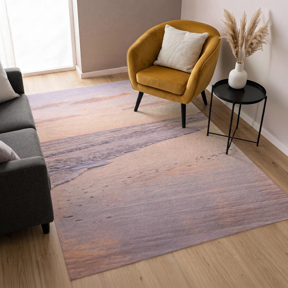 KOBERCE - Pláž - Príboj - Oblaky - 140x200 cm - svetloružová, textil/plast (140/0.4cm) - OnlyWow