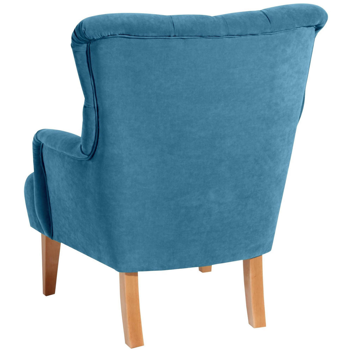 SESSEL Kaiya Bezug Veloursstoff Buche natur / petrol - Blau, Kunststoff (71/97/82cm) - 58aufmkessel