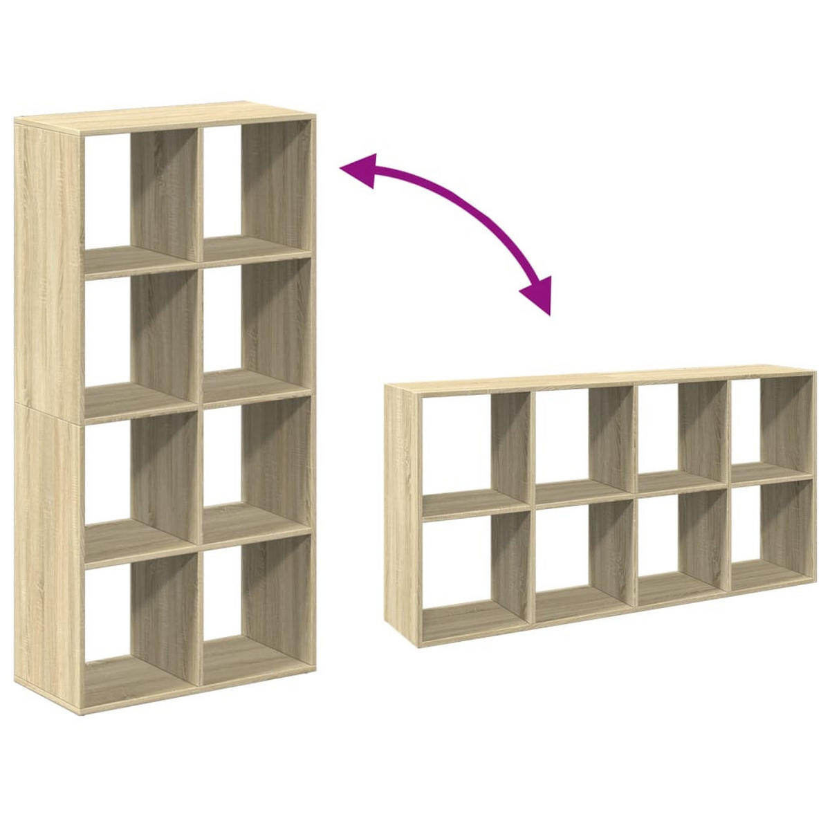 RAUMTEILER-BÜCHERREGAL Sonoma-Eiche 69,5/29/137,5 Cm - Sonoma Eiche, Holzwerkstoff (69.5/137.5/29cm) - vidaXL