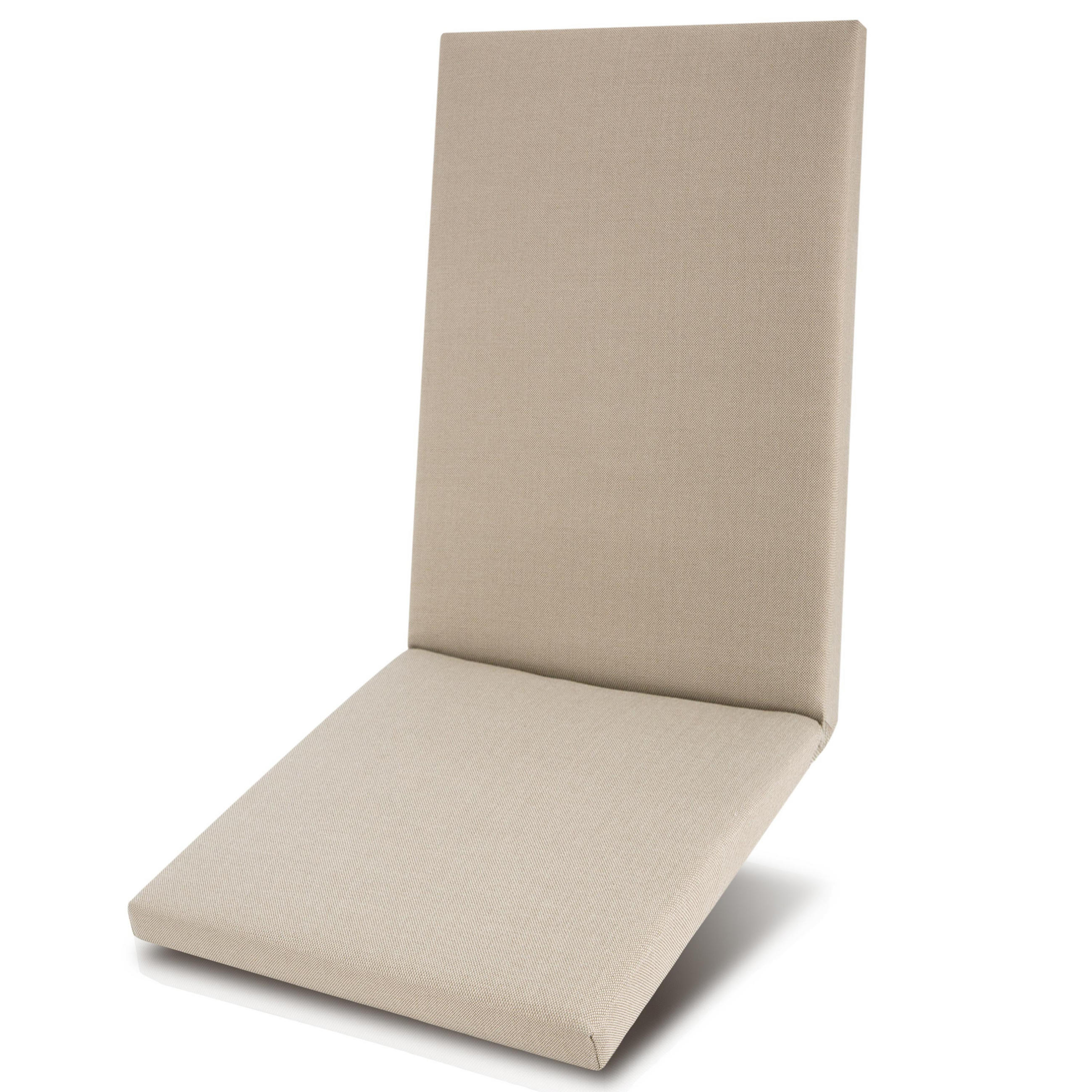 Beautissu Hochlehnerauflage Beige 48x5x122 cm