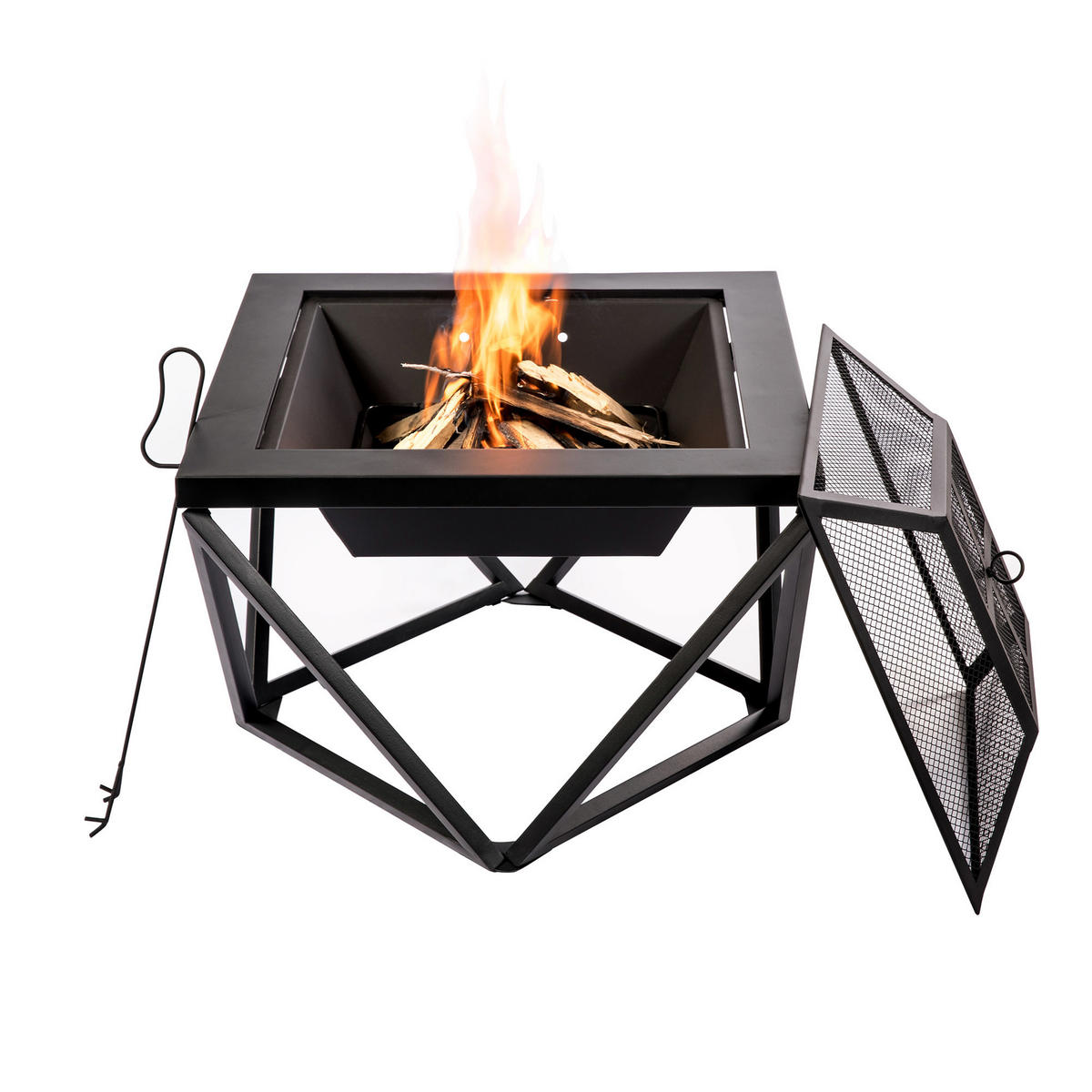 FEUERSTELLE Holz 60 cm - Grau, Metall (60/52/60cm) - Teamson Home