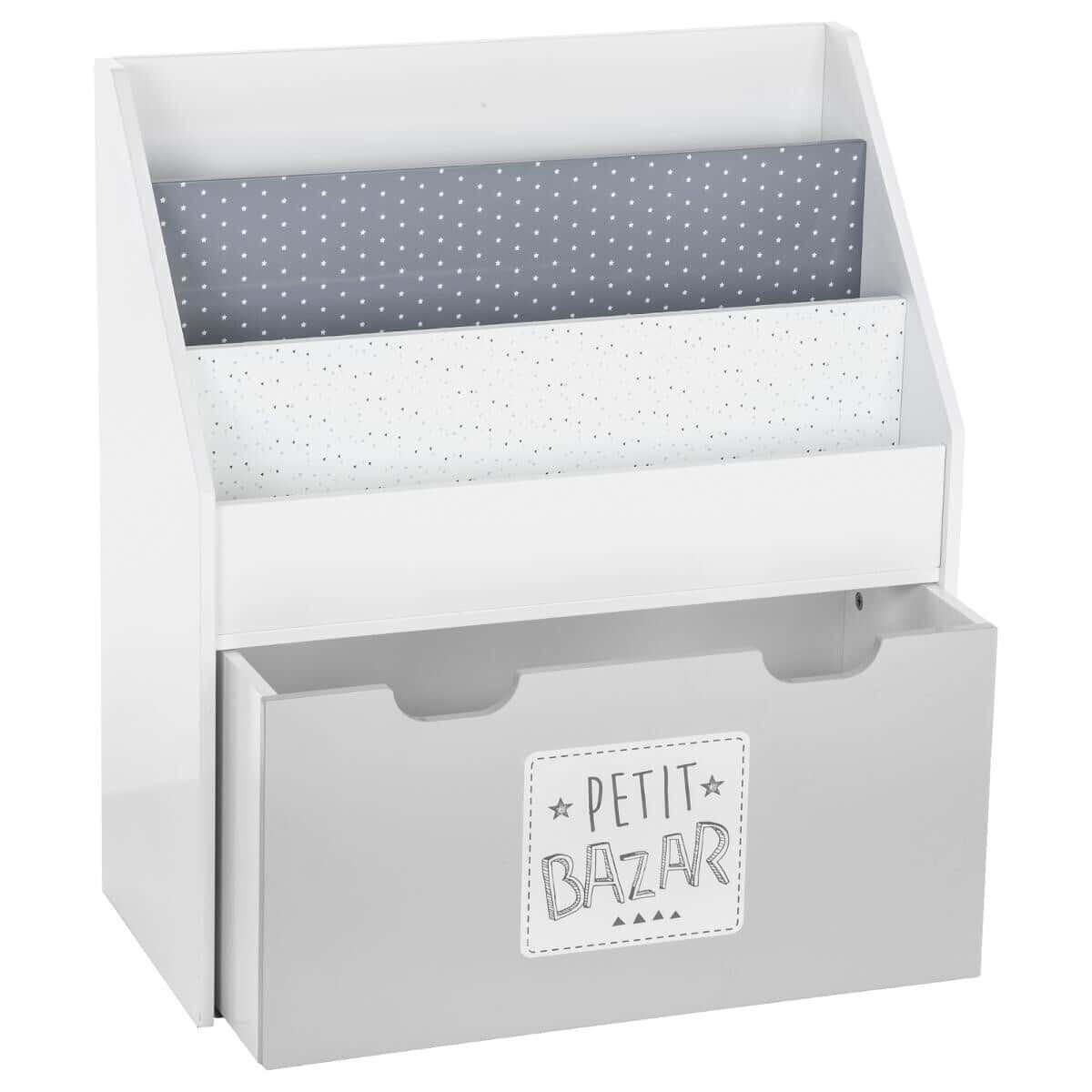 KINDERREGAL grau weiß - Grau, Holzwerkstoff (30/70/62cm) - Atmosphera for kids
