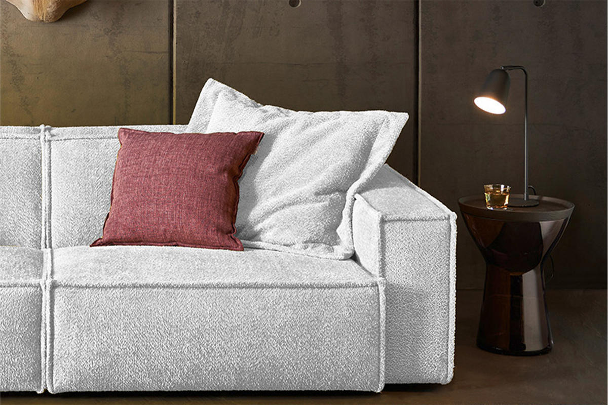 SOFA SAMU Hellgrau Webstoff - Hellgrau/Schwarz, Kunststoff/Textil (236/72/106cm) - KAWOLA