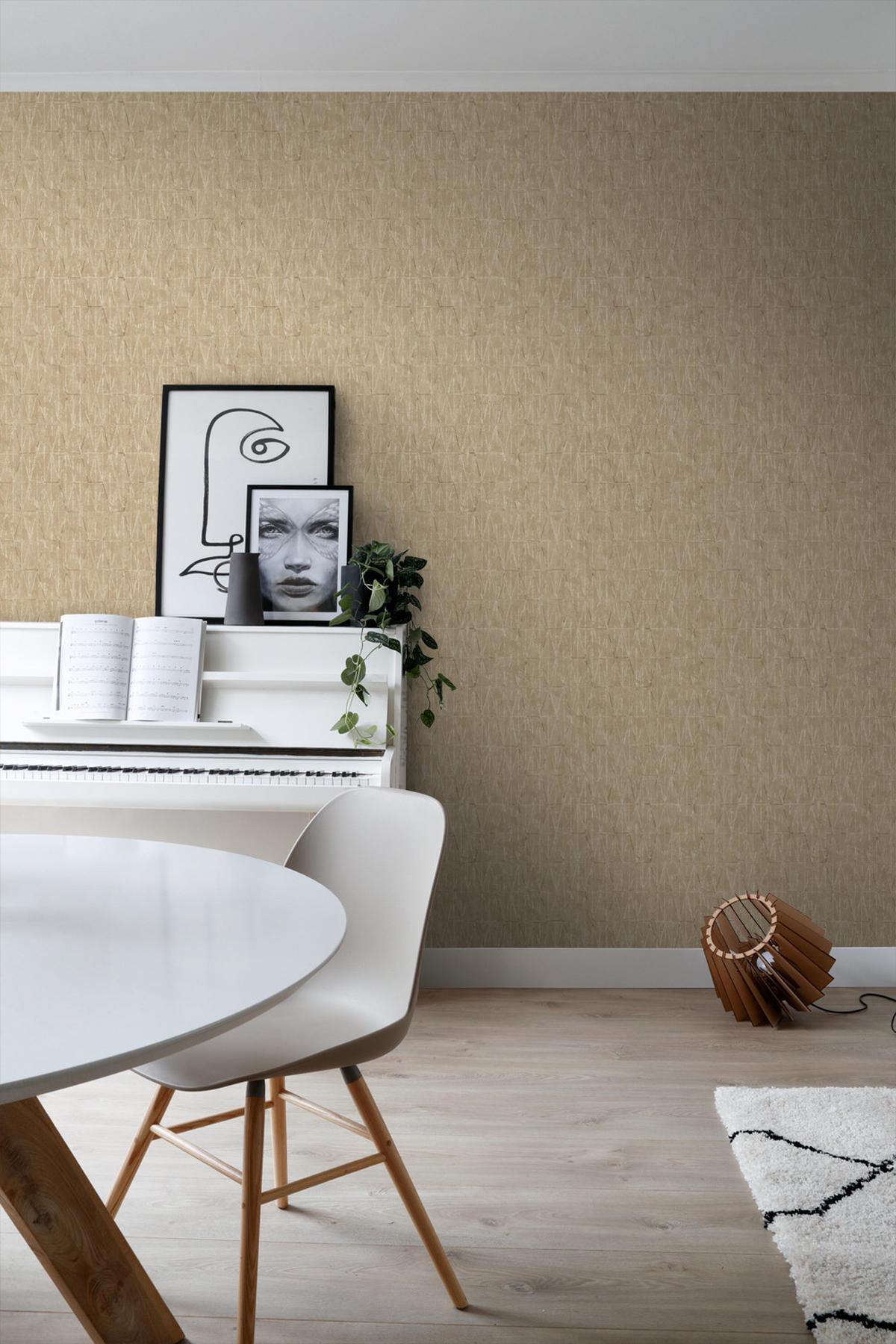 TAPETE grafische Linien 50 x 900 cm - Beige, Papier (50/900cm) - ESTAhome