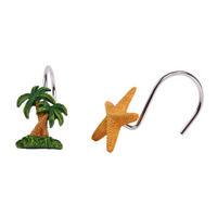 DUSCHVORHANGRINGE Karibik - Grün, Kunststoff/Metall (3/4/3cm) - Sanilo