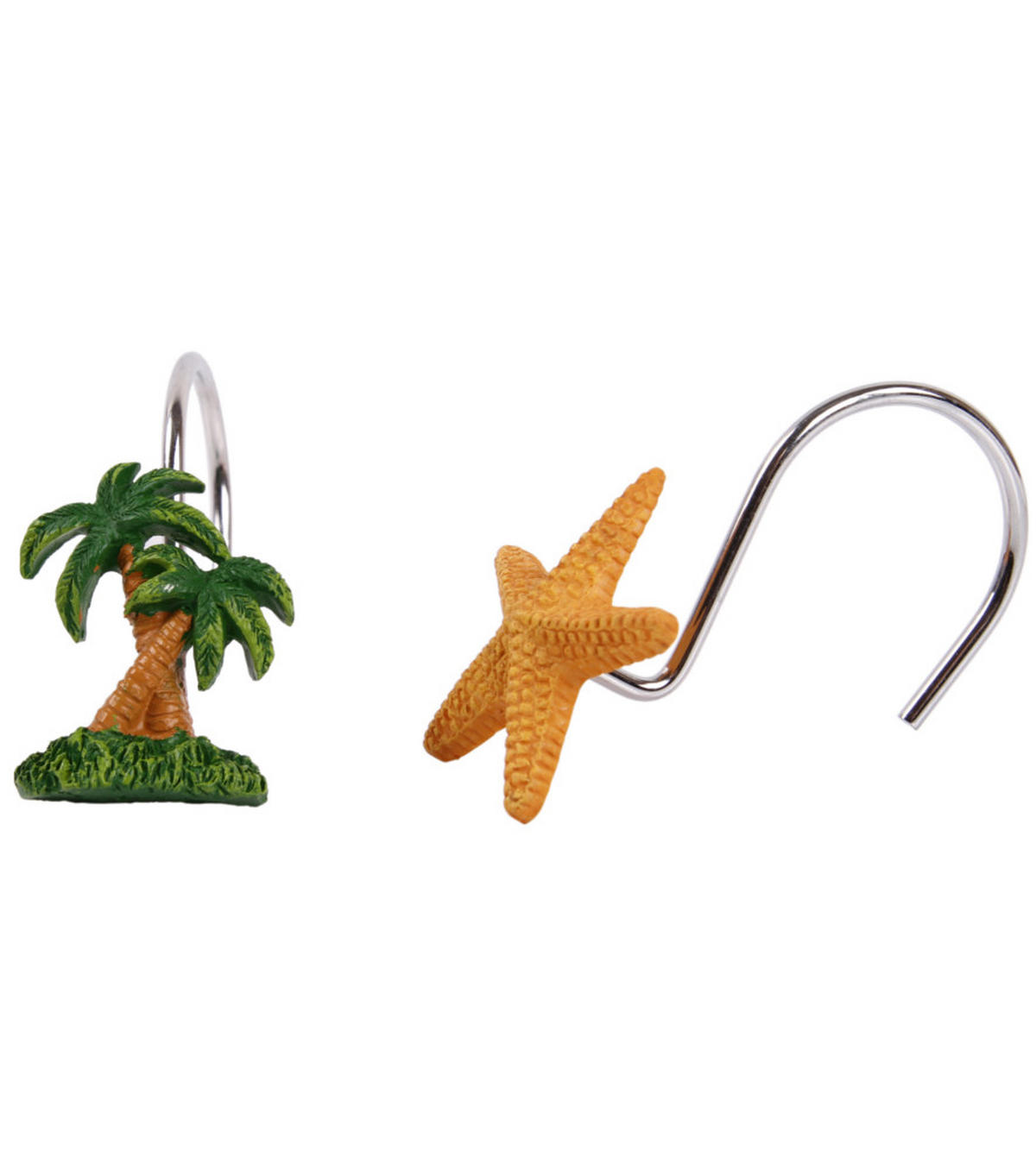 DUSCHVORHANGRINGE Karibik - Grün, Kunststoff/Metall (3/4/3cm) - Sanilo