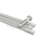 INNENLAUF-GARDINENSTANGEN-SET Siteno Zoena 300 cm (geteilt in 3 x 100 cm), 3-läufig, 20 mm Ø Weiß - Weiß, Metall (300cm) - INTERDECO