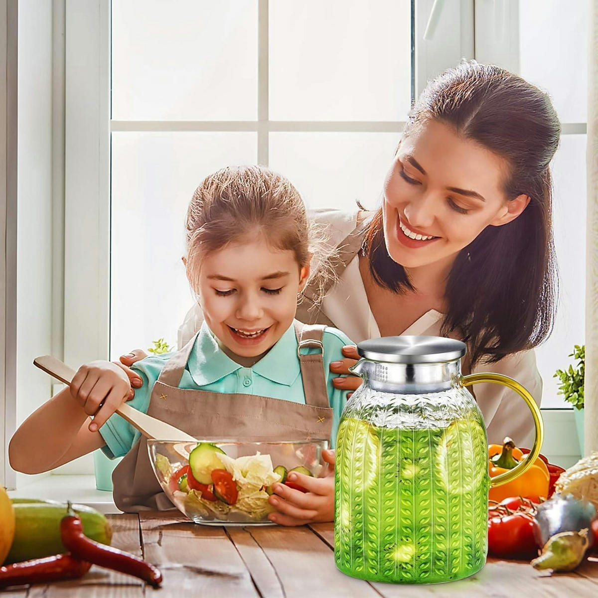 GLASKARAFFE mit Deckel 1,8 Liter - Transparent, Glas (12.7/12.7cm)