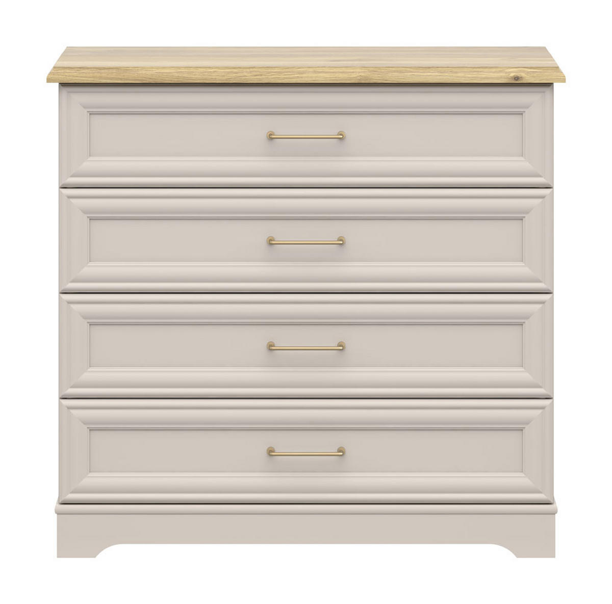 SCHUBLADENKOMMODE Anga Kaschmir / Mauvella Eiche 94 / 44 / 89,5cm - Goldfarben/Braun, Holz/Holzwerkstoff (94/90/44cm) - Feldmann-Wohnen