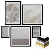 WANDBILDER 5er-Set - 50x50 cm & 20x30 cm & 40x60 cm Schwarzer Rahmen - Industriedesignstrukturen - Schwarz, Kunststoff (40/60cm) - ArtPrintCave