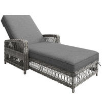 SONNENLIEGE RATTAN WETTERFEST verstellbare Rückenlehne Grau - Grau, Kunststoff (57/83/153cm) - Kaket