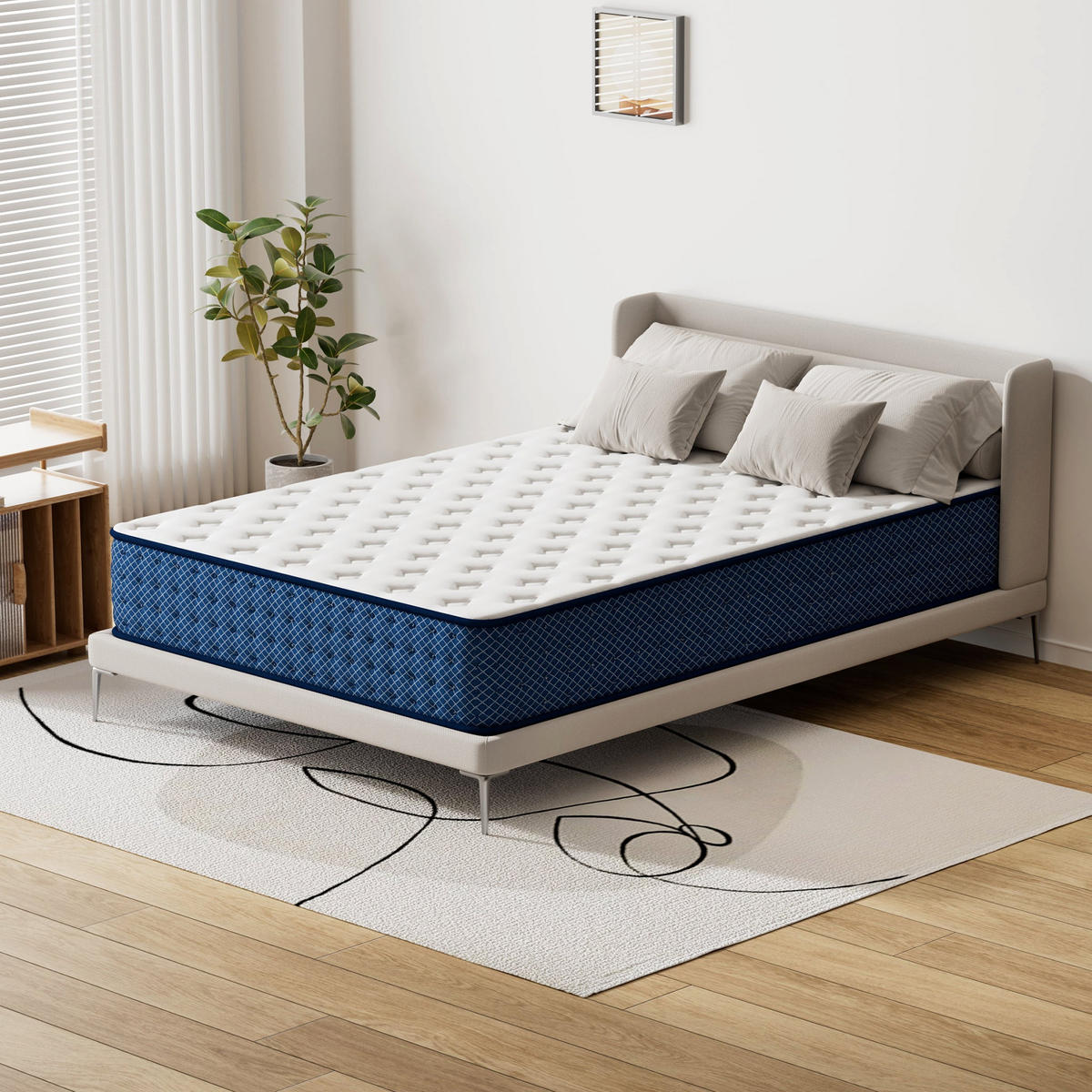 MATRATZE komfortabel, 90/190 cm, Höhe ca.: 28 cm, mittelfest, 7 Komfortzonen, beidseitig verwendbar - Weiß, Textil (90/190cm) - TEENO