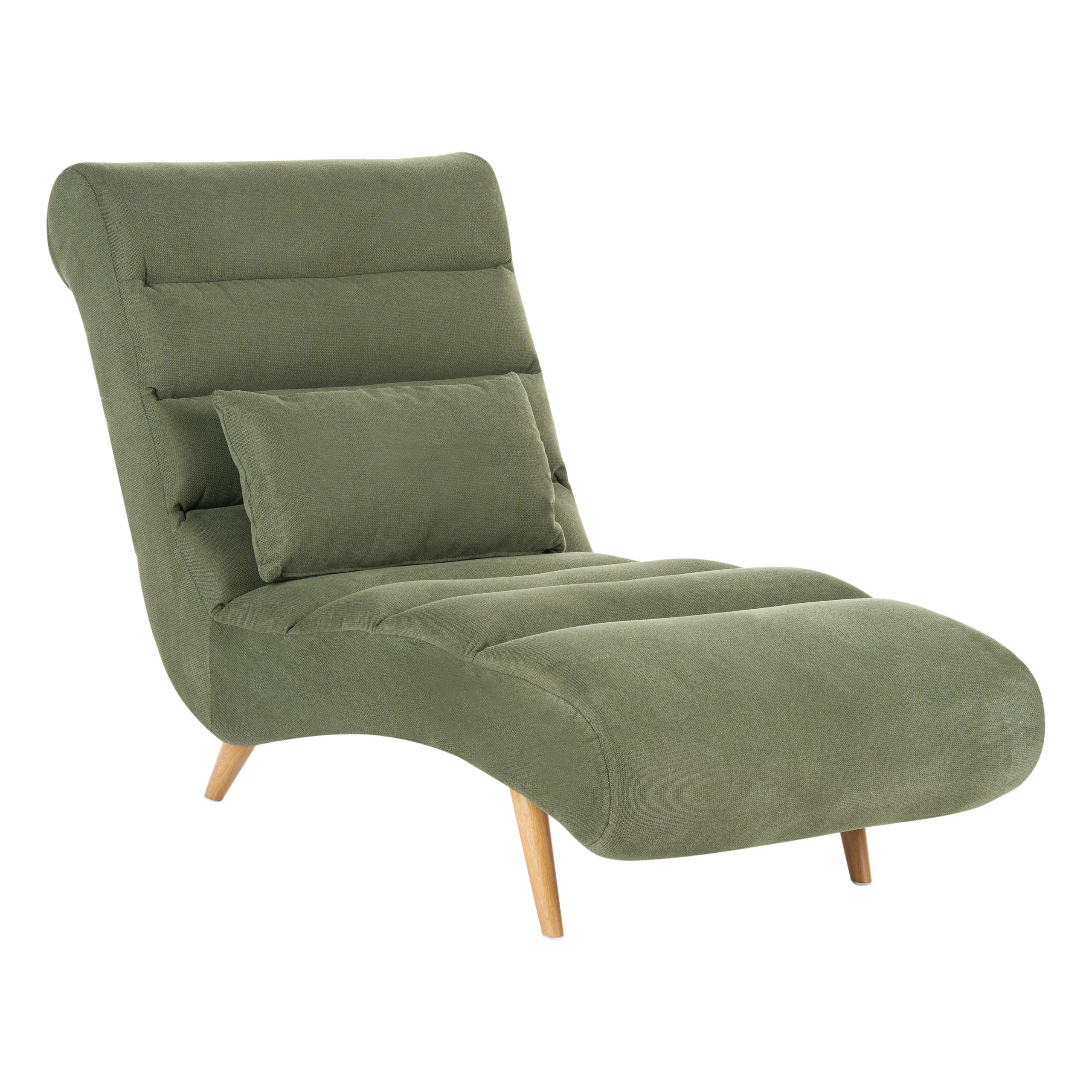 Beliani ČALOUNĚNÉ LEHÁTKO CHAISE LONGUE Látka Zelené Rives