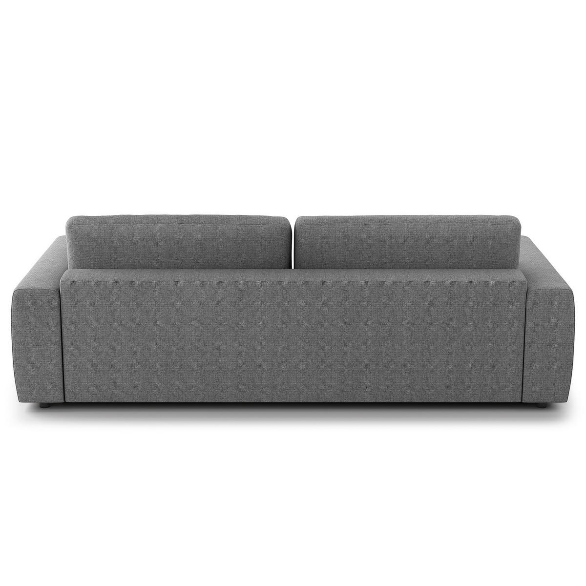 3-SITZER SOFA - Silberfarben/Schwarz, Kunststoff/Textil (252/80/117cm) - home24