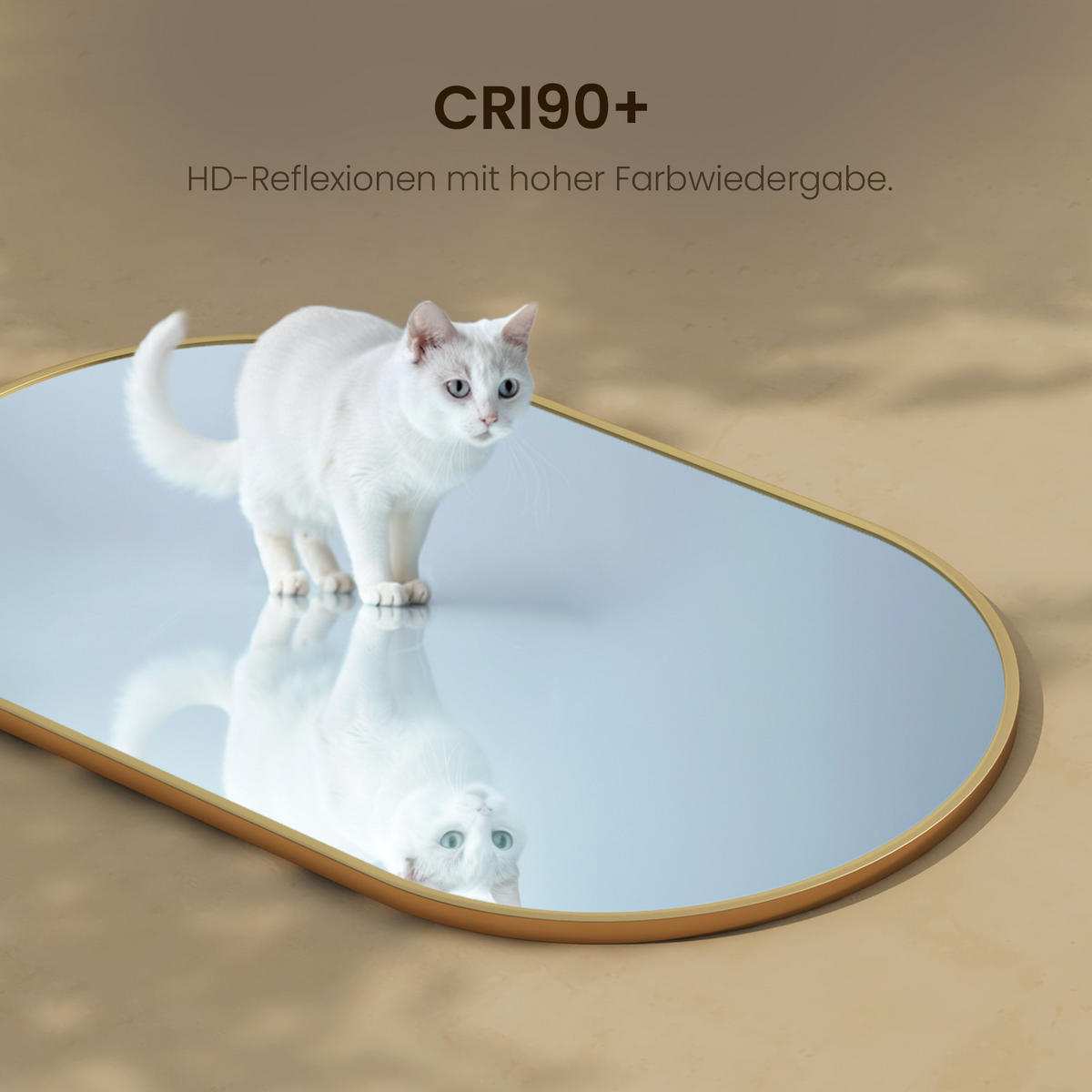 WANDSPIEGEL Glasspiegel Oval Gold 60/45/2 cm - Goldfarben, Glas (45/60/2cm) - EMKE