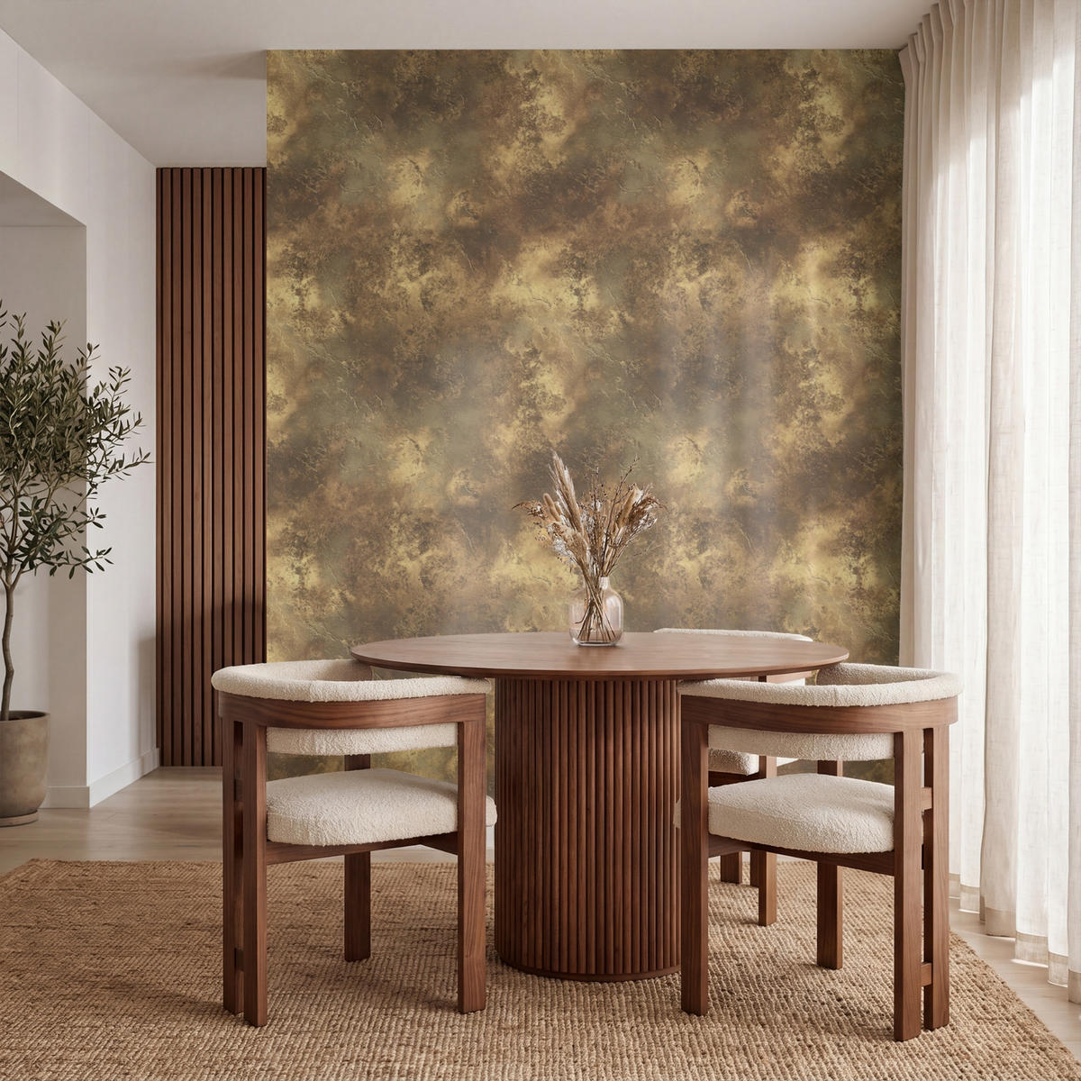 TAPETE - Antik - Metallic-Look - Gold - 200x240 cm - Messingfarben, Papier (200/240cm) - OnlyWow